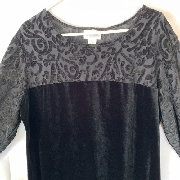 Diane von Furstenberg Long Sleeve Velvet Maxi Dress Size 1X Goth Whimsygoth 80s - Picture 4 of 8